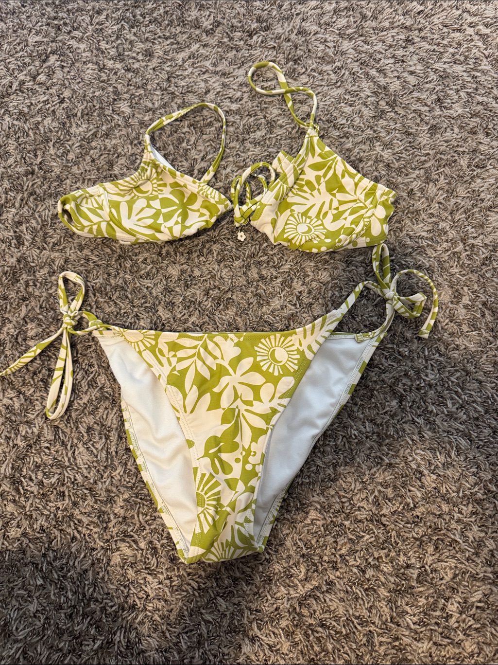 Target Green And White Floral Tie-Side Bikini